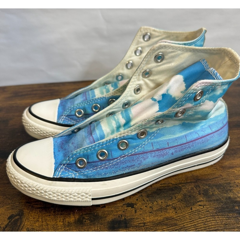 Converse Chuck Taylor All Star High Top Sky Cloud Print Blue Womens 7 551007C - Picture 6 of 16